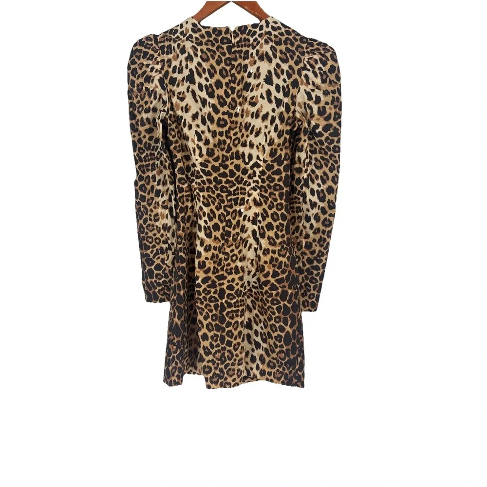 Tuckernuck  X India Hicks Womens Leopard Domino Mini Dress XXS Mob Wife Revenge